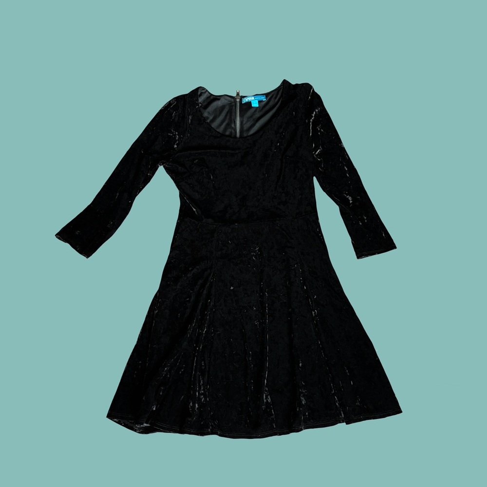 Crushed Velvet Skater Dress